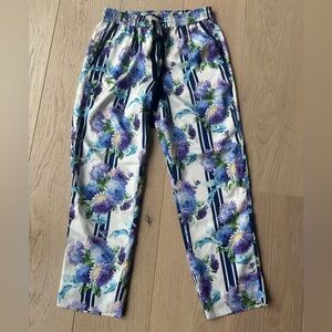 J.Crew Floral Print Pants with Blue and Purple Flowers